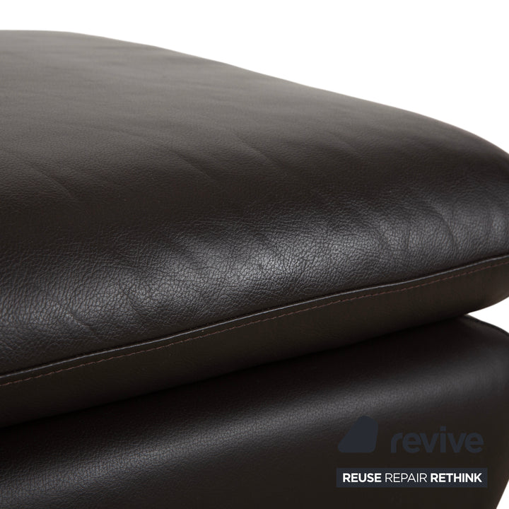 Willi Schillig Leather Stool Brown Dark Brown