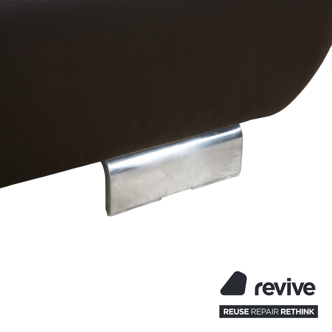 Willi Schillig Leather Stool Brown Dark Brown