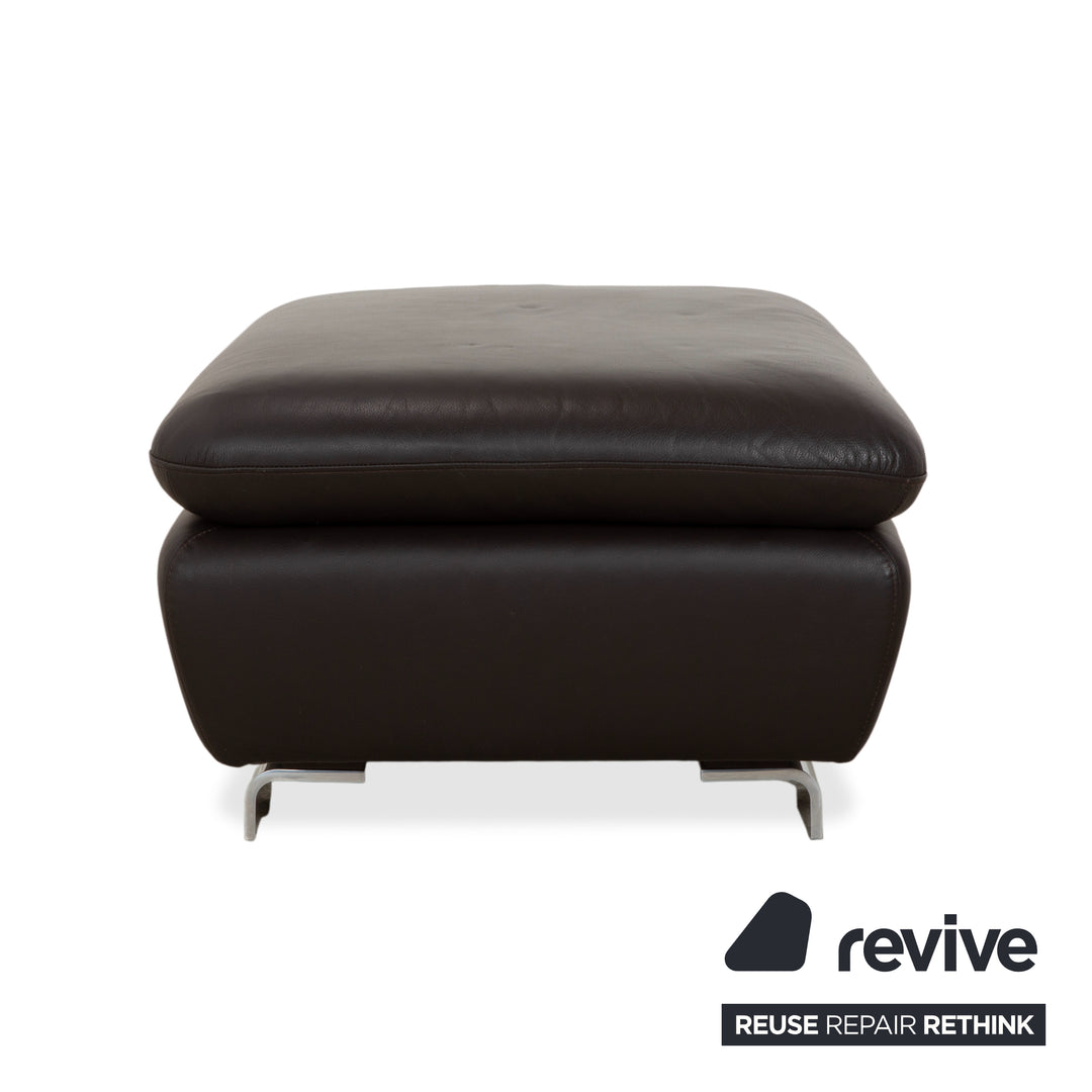 Willi Schillig Leather Stool Brown Dark Brown