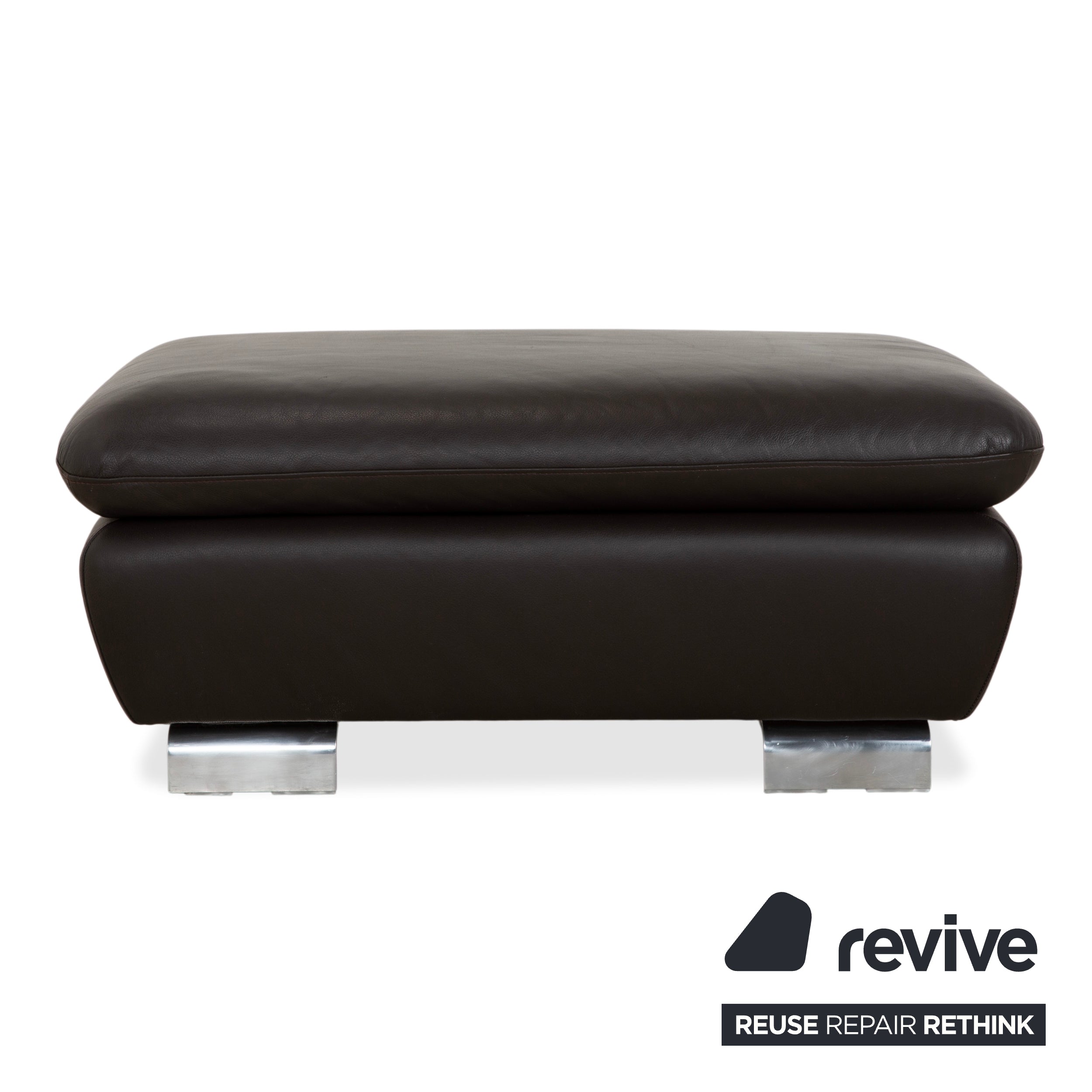 Willi Schillig Leder Hocker Braun Dunkelbraun