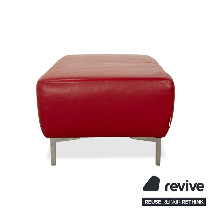 Willi Schillig Leather Stool Red
