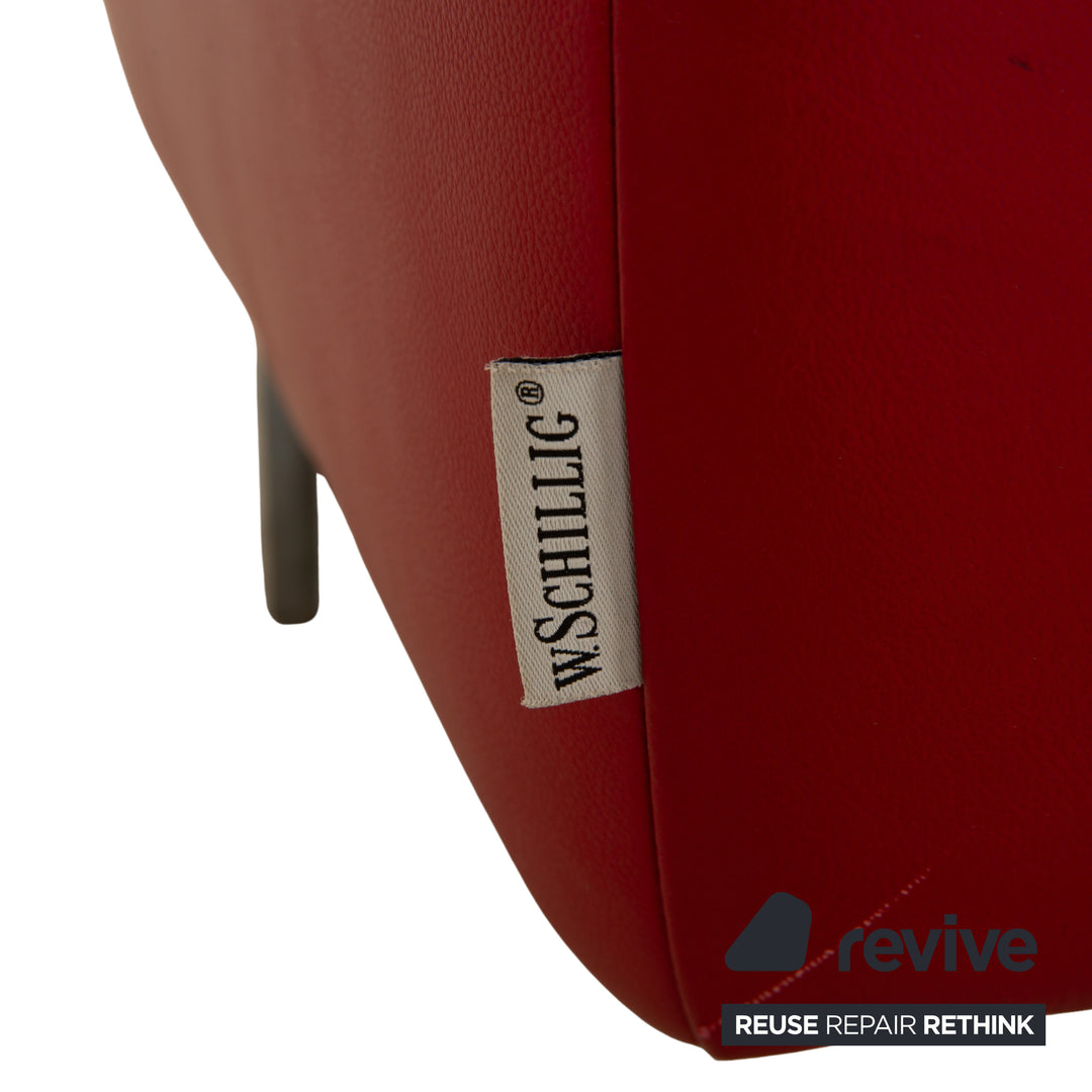 Willi Schillig Leather Stool Red