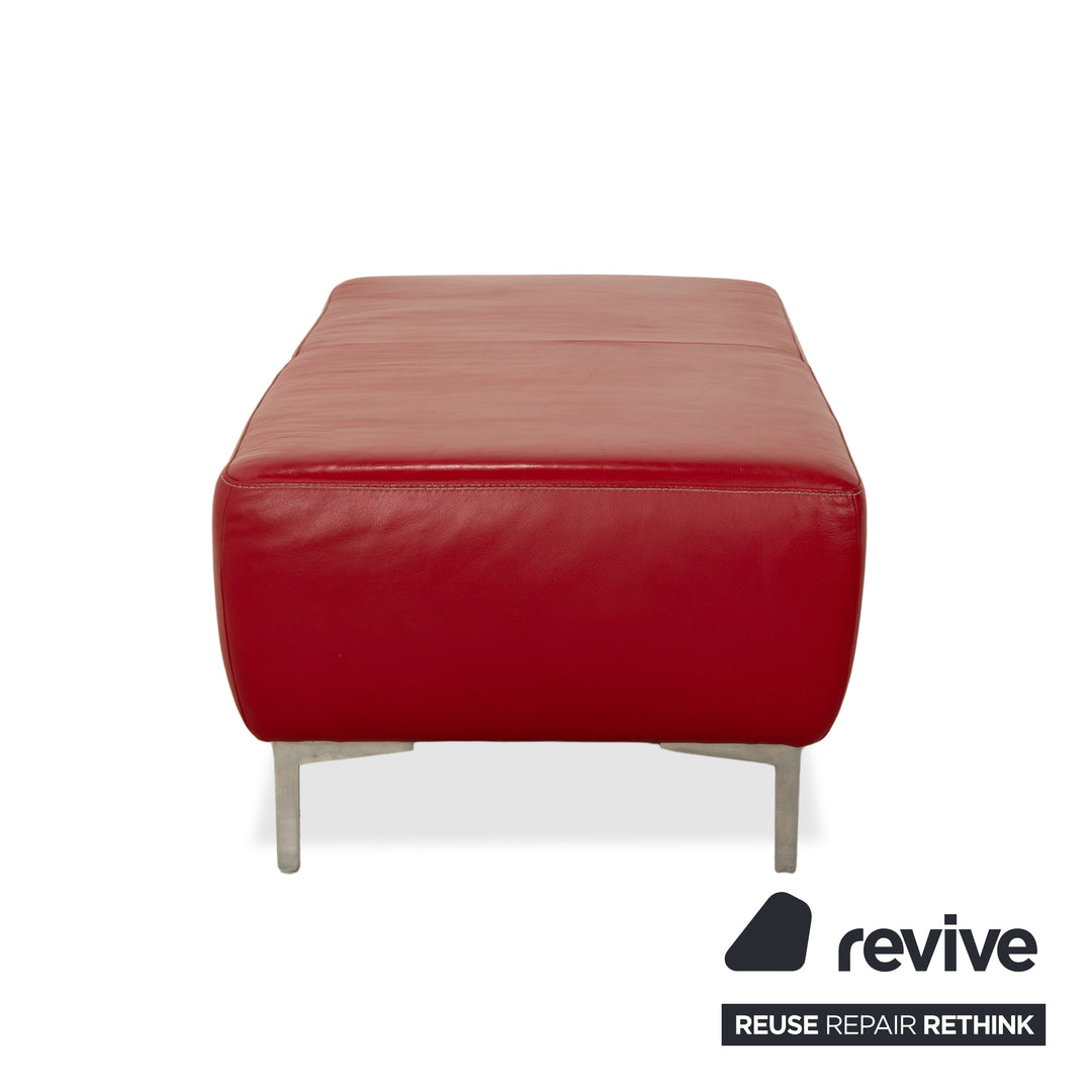 Willi Schillig Leder Hocker Rot