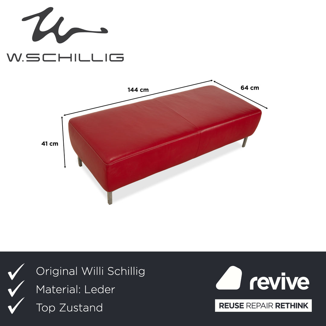 Willi Schillig Leather Stool Red