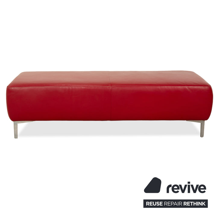 Willi Schillig Leder Hocker Rot