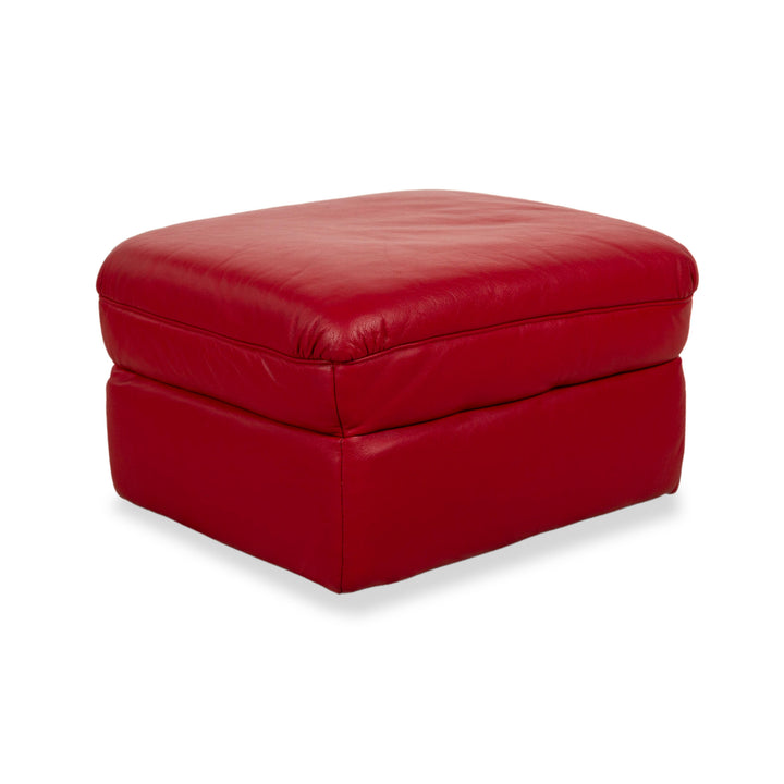 Willi Schillig tabouret en cuir rouge