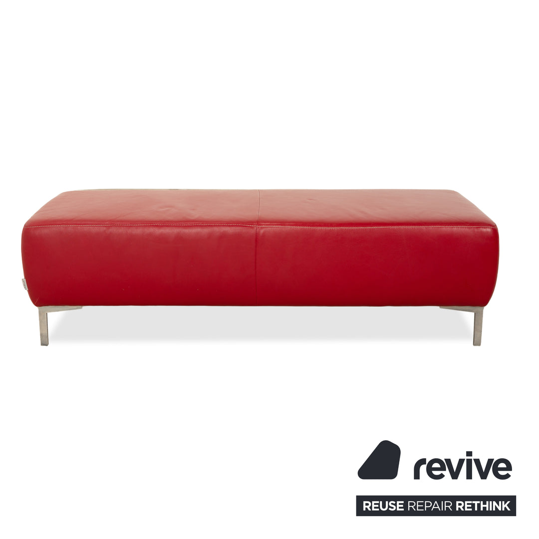 Willi Schillig Leather Stool Red