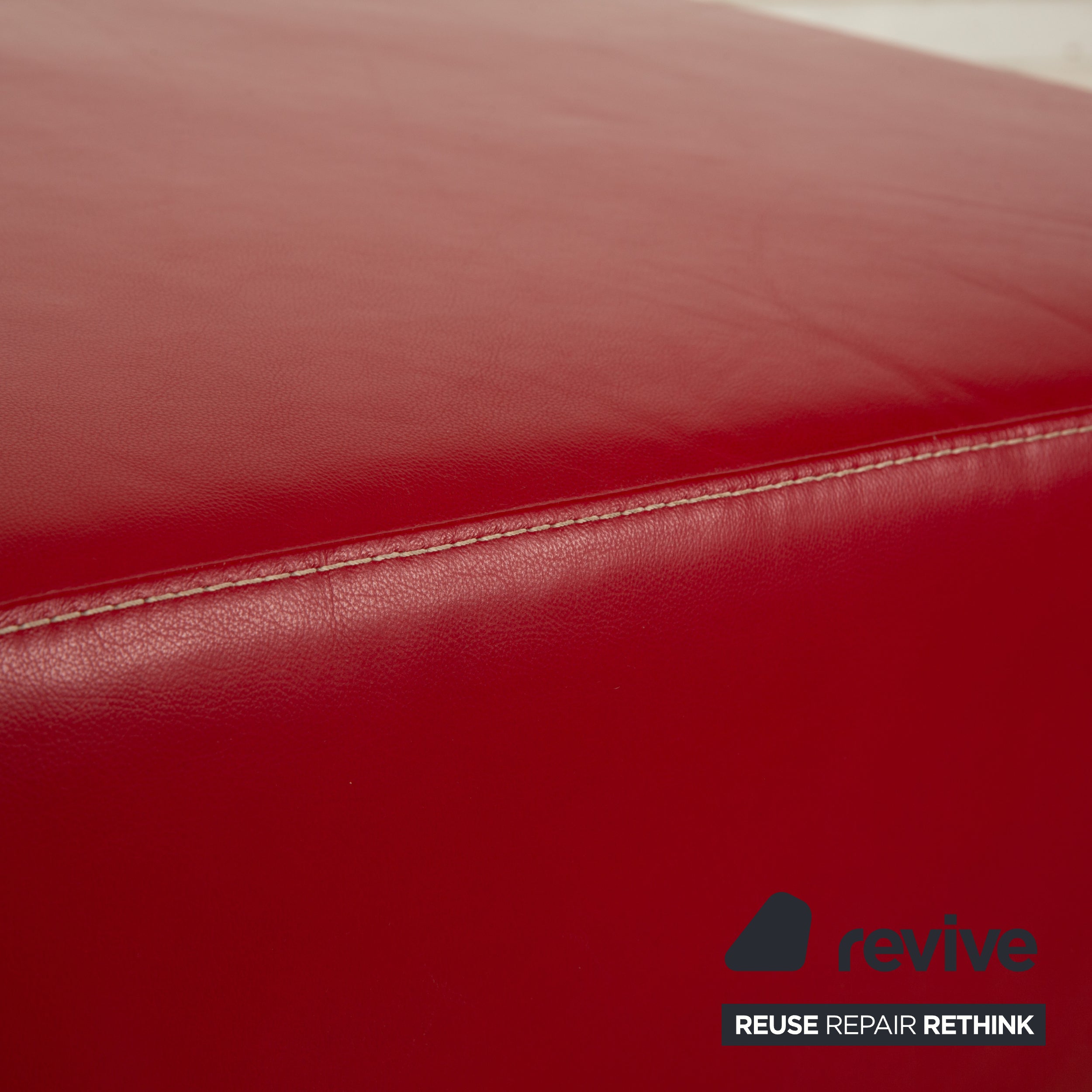 Willi Schillig Leder Hocker Rot