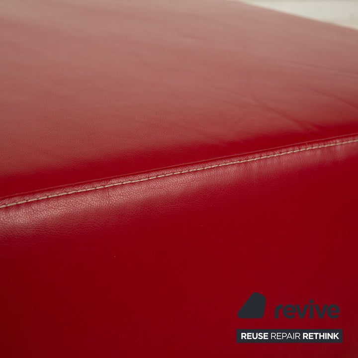 Willi Schillig Leather Stool Red
