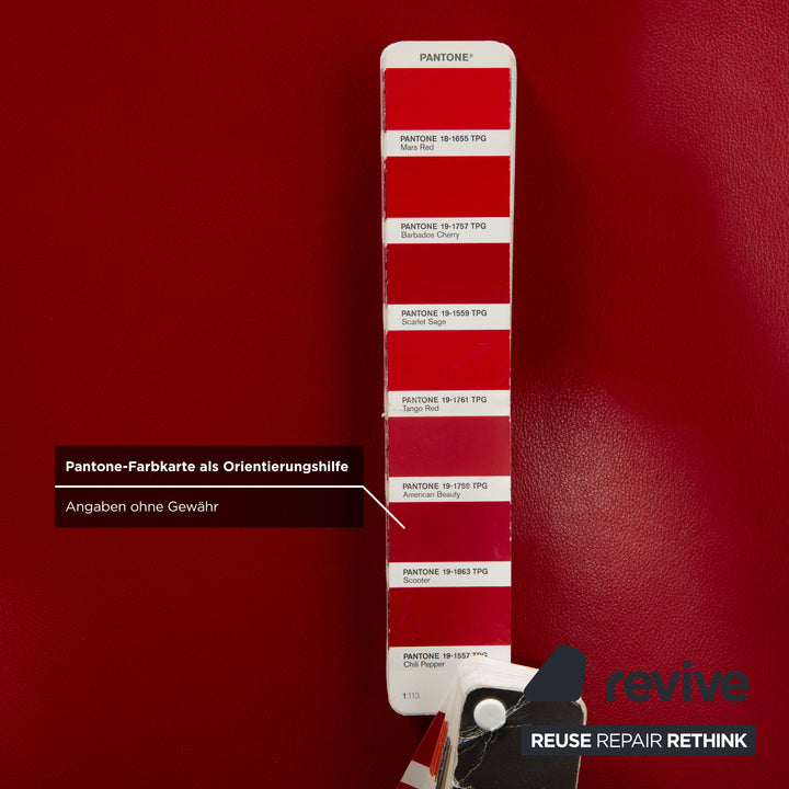 Willi Schillig Leather Stool Red