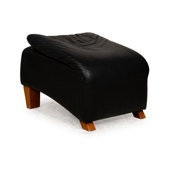 Willi Schillig Leder Hocker Schwarz