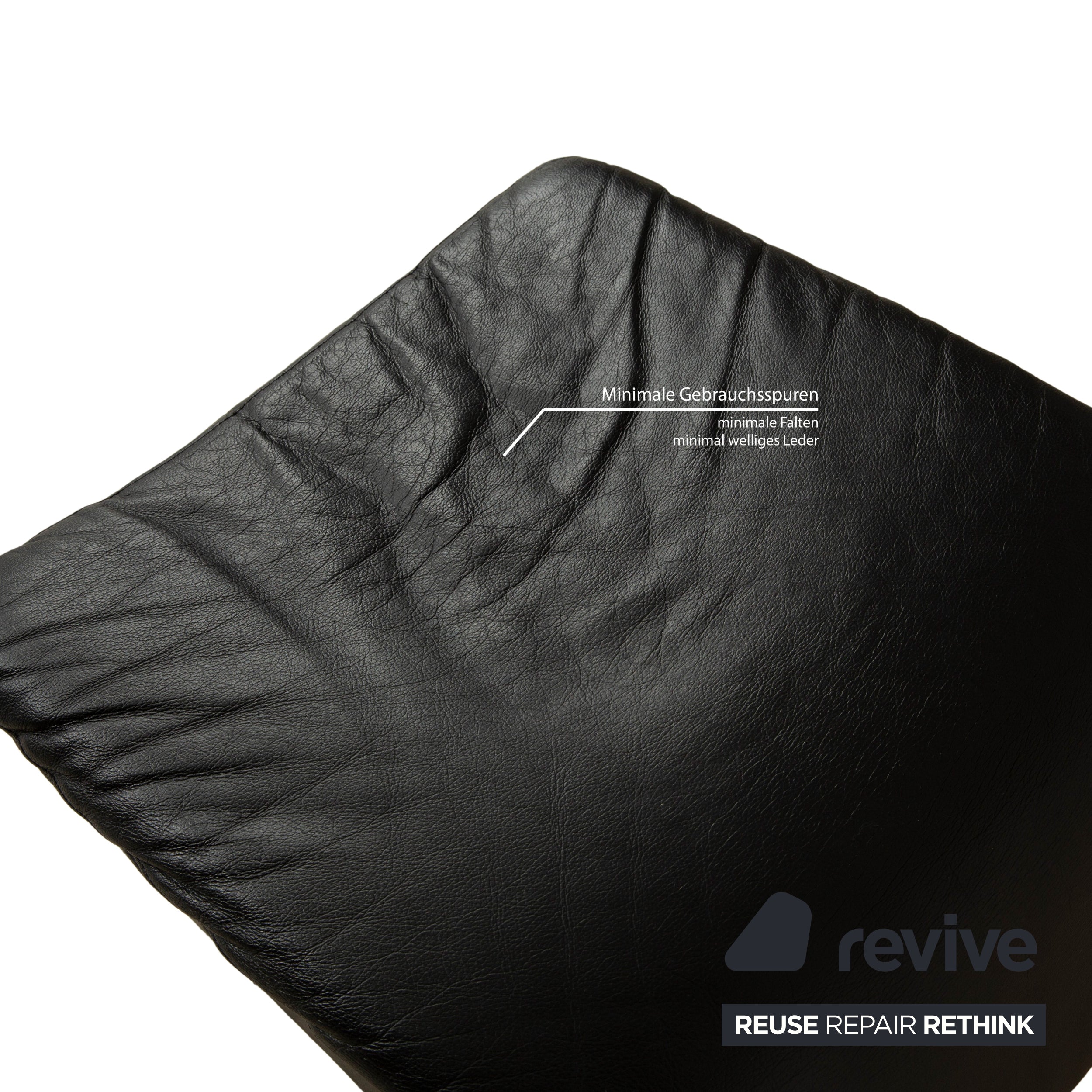 Willi Schillig Leder Hocker Schwarz