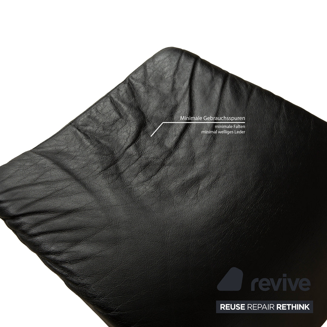 Willi Schillig Leder Hocker Schwarz