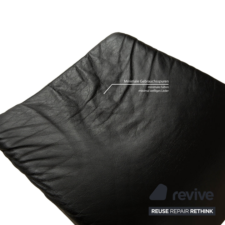 Willi Schillig Leder Hocker Schwarz