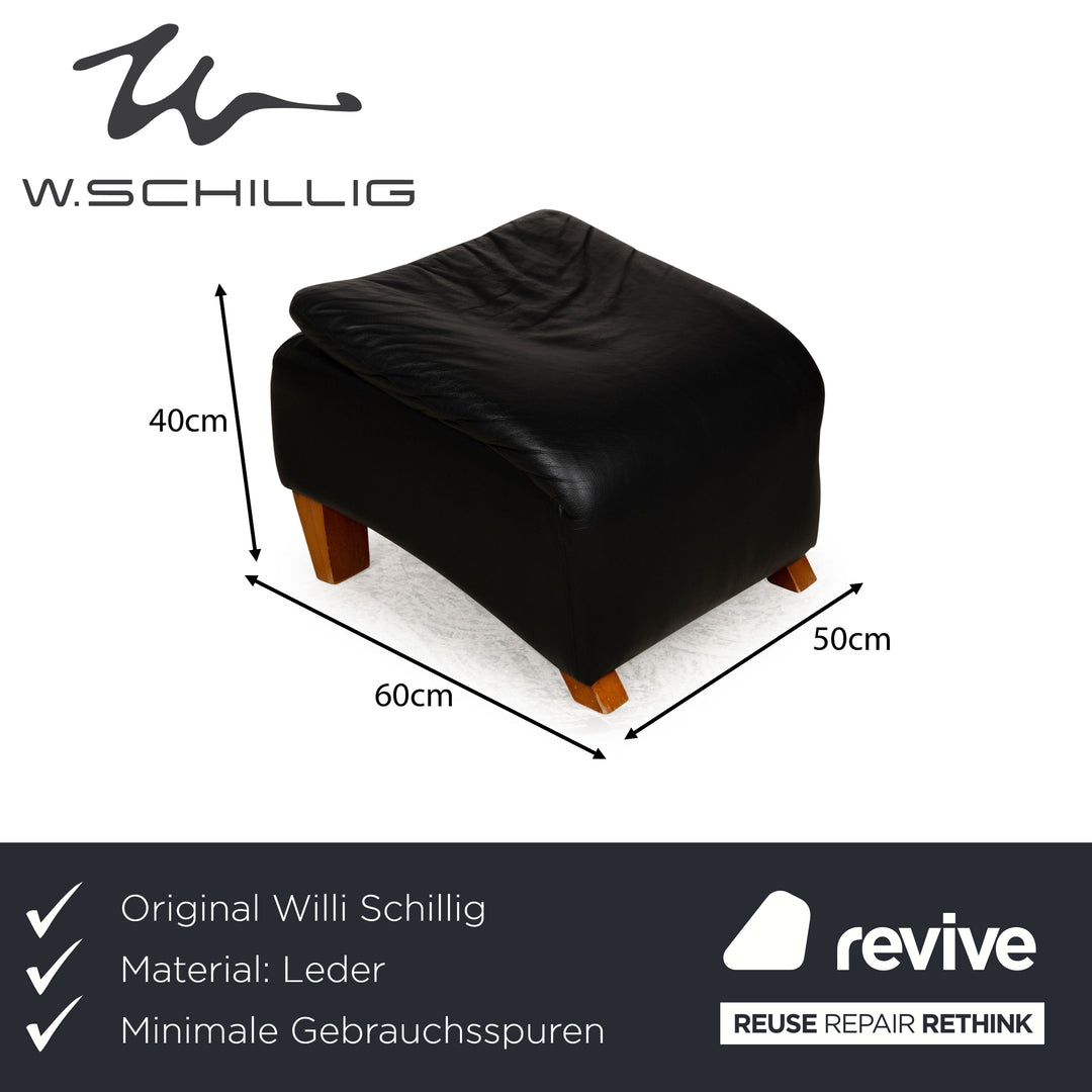 Willi Schillig Leder Hocker Schwarz