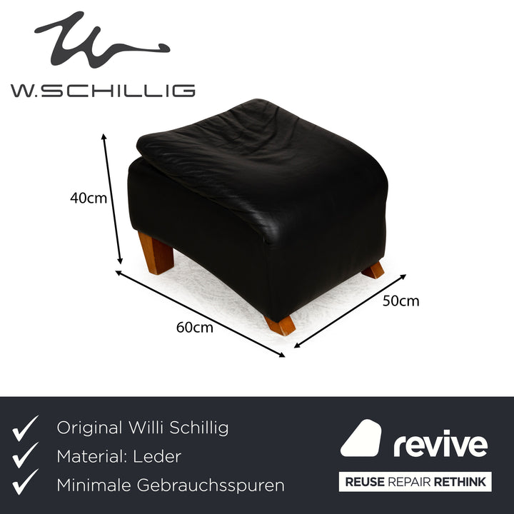 Willi Schillig Leder Hocker Schwarz