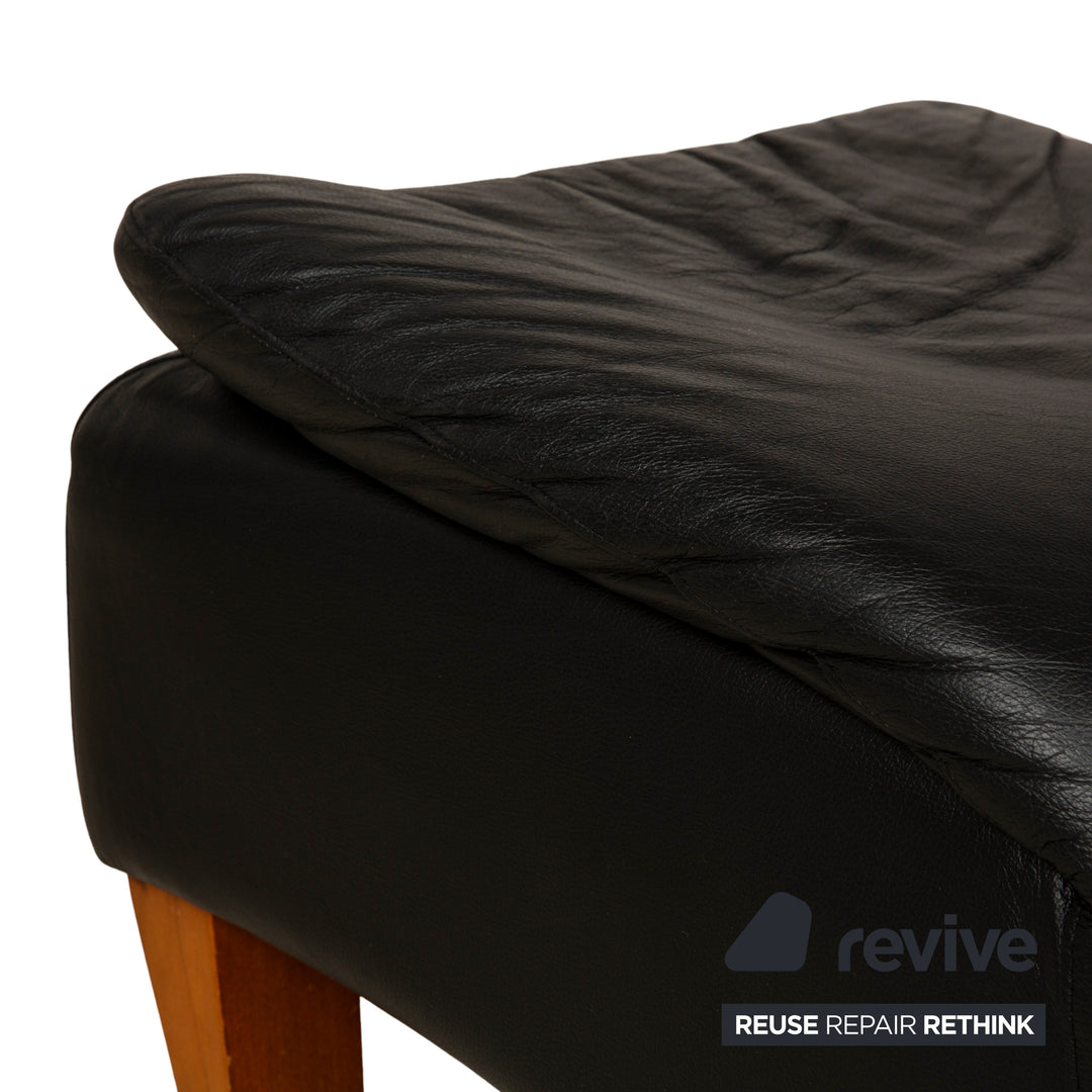 Willi Schillig Leder Hocker Schwarz