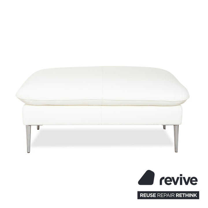 Willi Schillig Tabouret en Cuir Blanc
