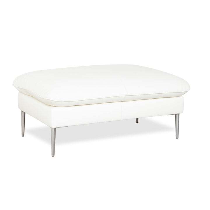 Willi Schillig Tabouret en Cuir Blanc