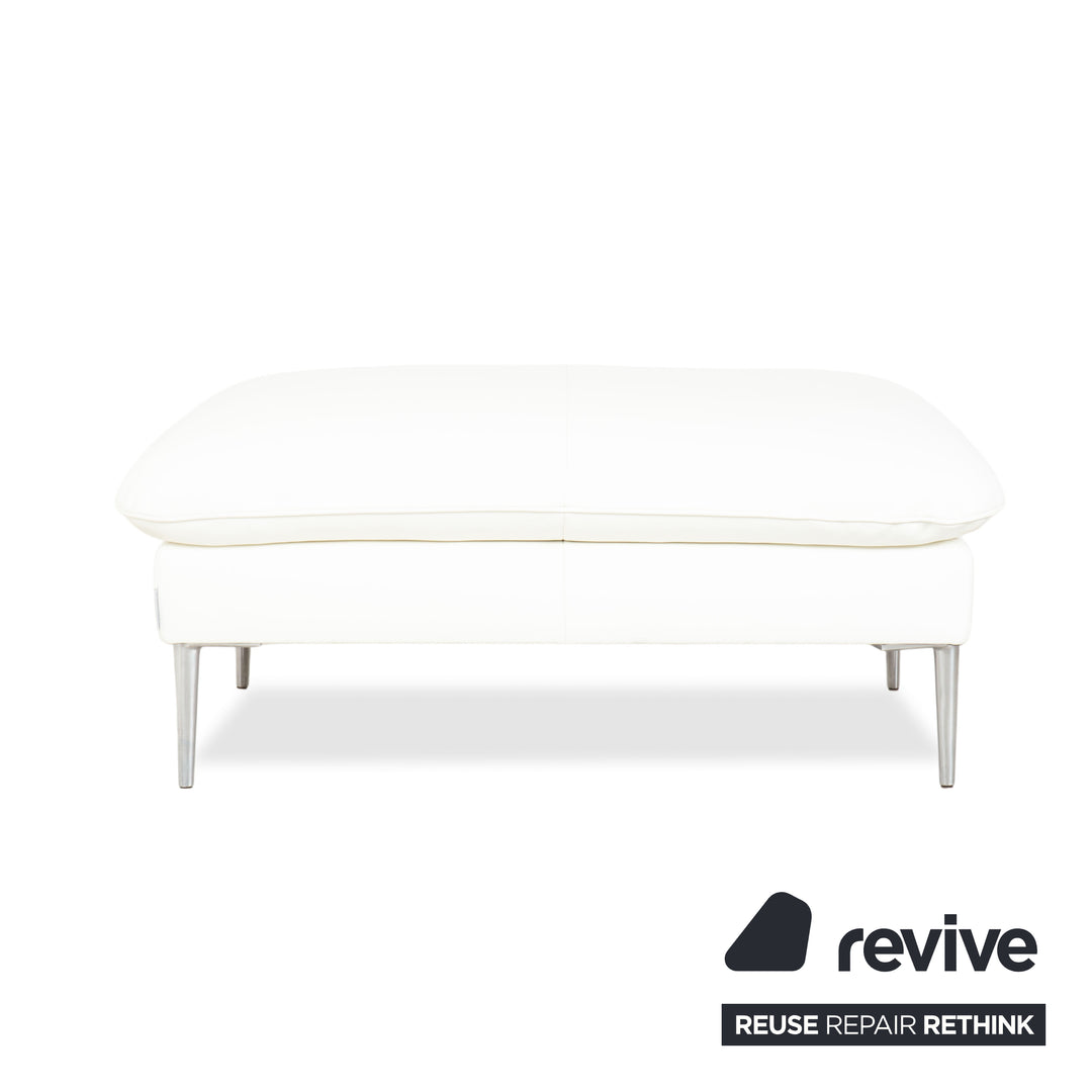 Willi Schillig Tabouret en Cuir Blanc