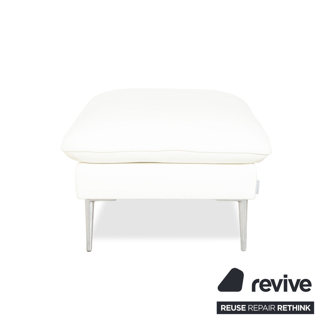 Willi Schillig Tabouret en Cuir Blanc