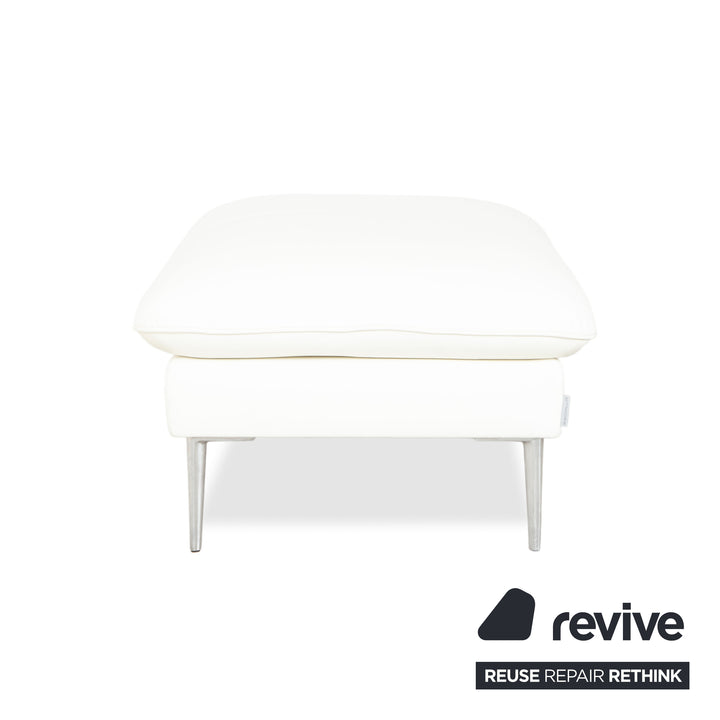 Willi Schillig Tabouret en Cuir Blanc