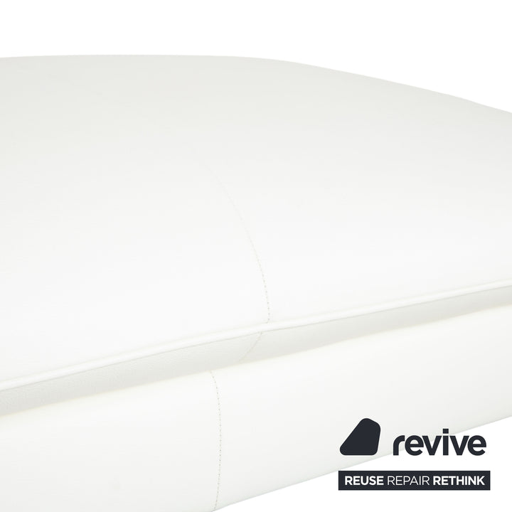 Willi Schillig Tabouret en Cuir Blanc