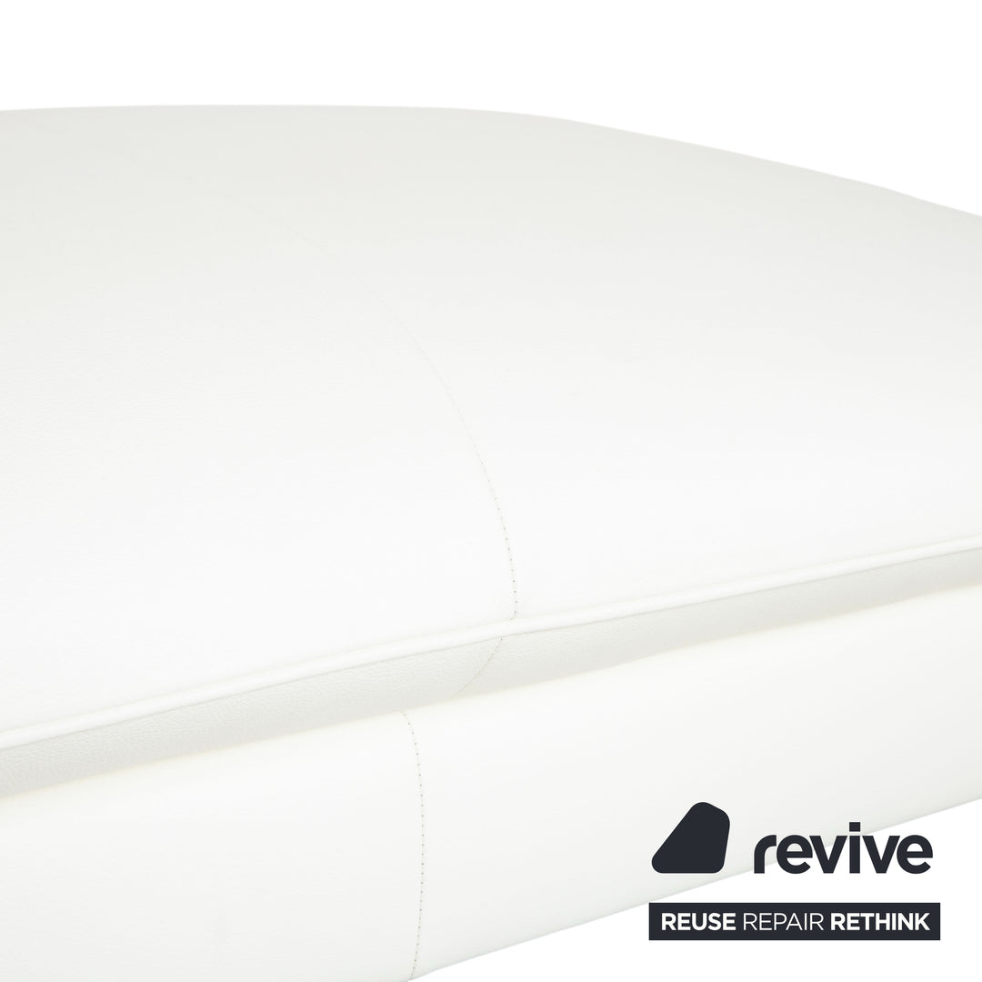 Willi Schillig Leder Hocker Weiß