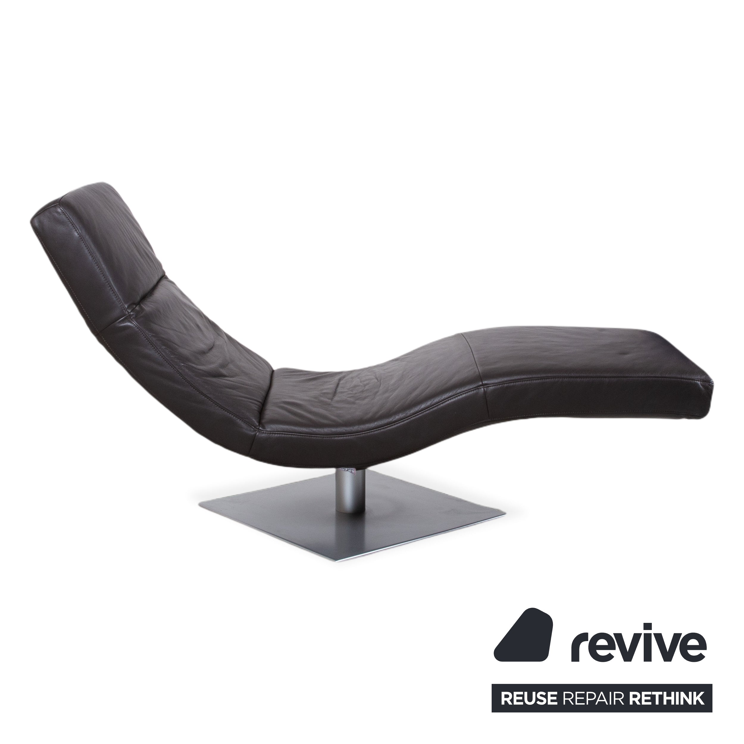 Willi Schillig Leather Lounger Brown manual function