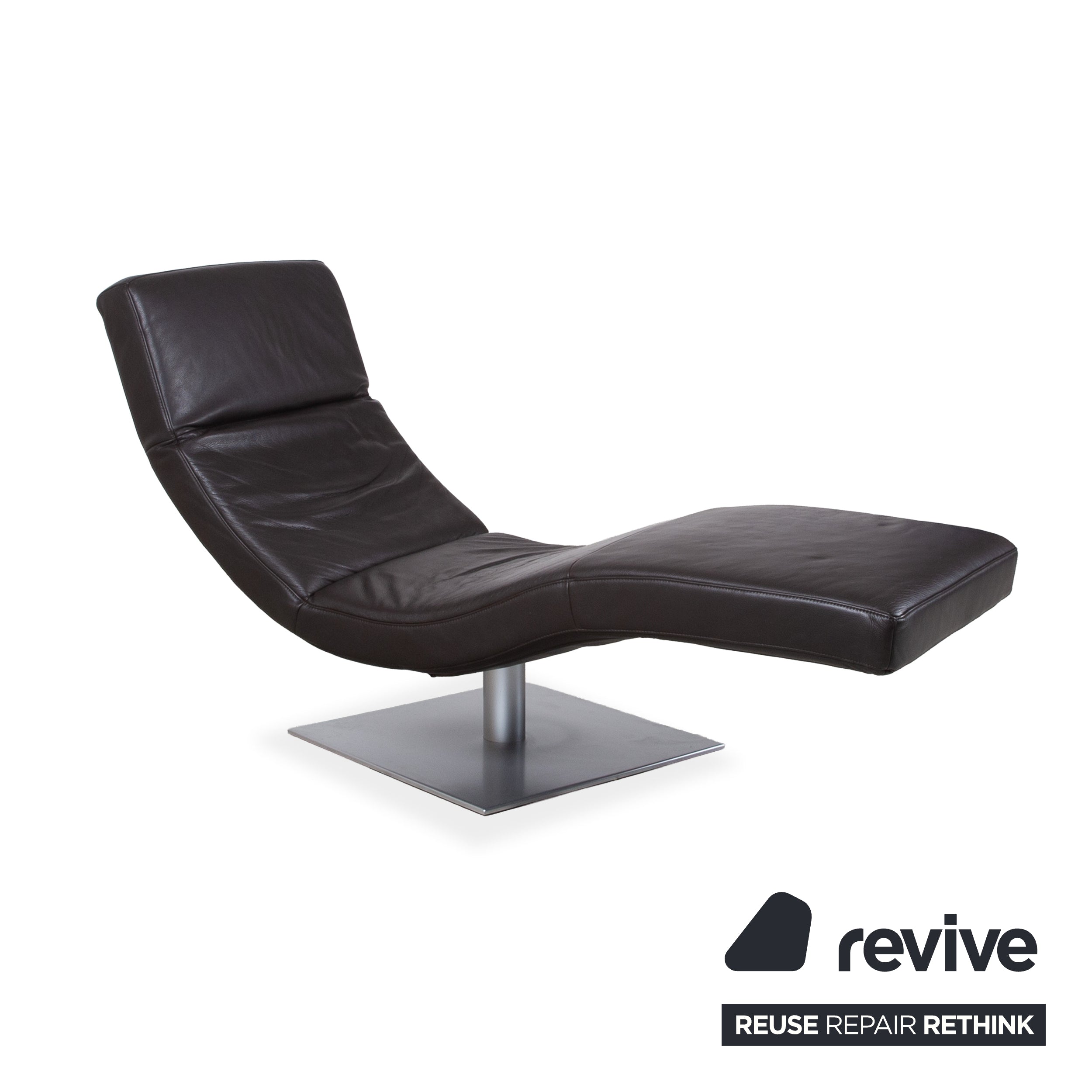 Willi Schillig Leather Lounger Brown manual function