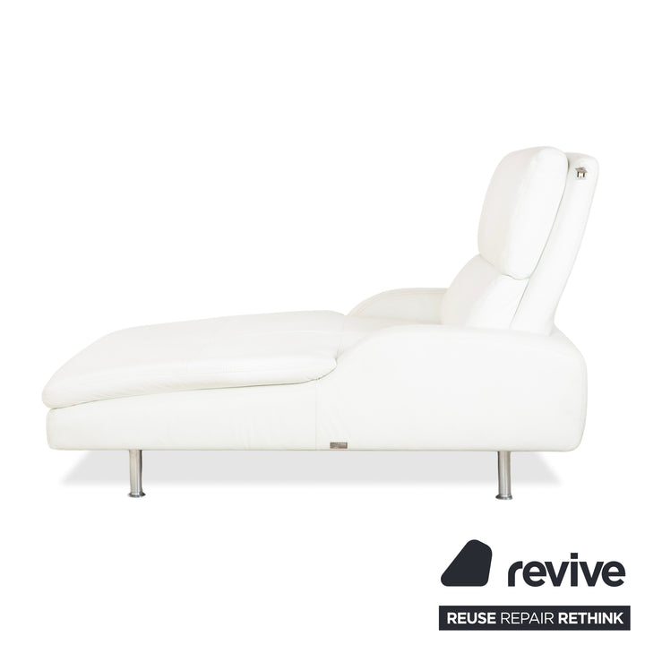 Willi Schillig Leather Lounger Cream White