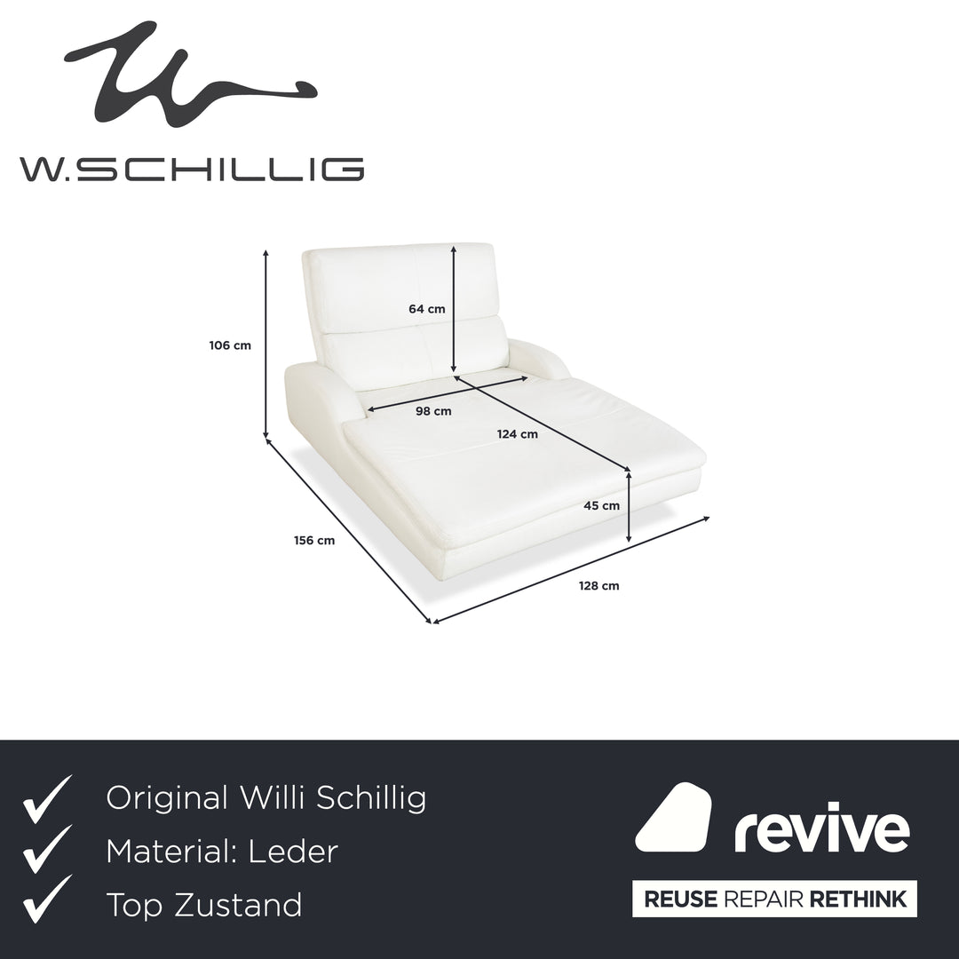 Willi Schillig Leather Lounger Cream White