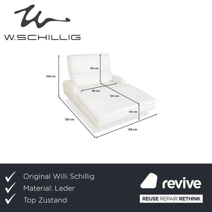 Willi Schillig Leather Lounger Cream White