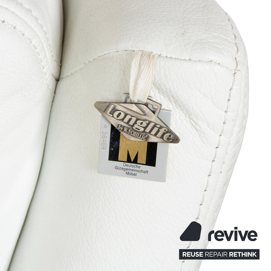 Willi Schillig Leather Lounger Cream White