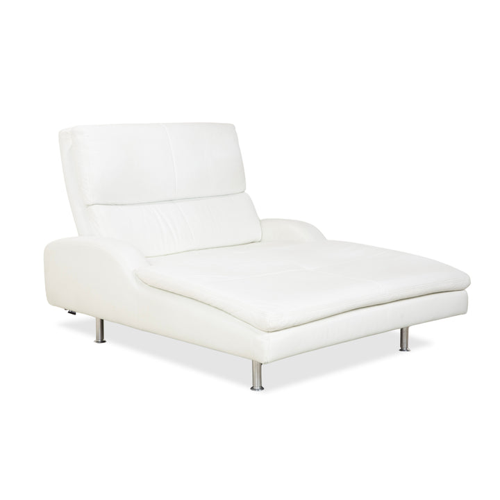 Willi Schillig Leather Lounger Cream White