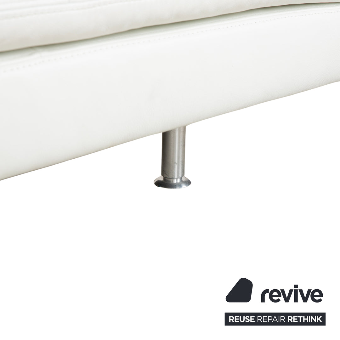 Willi Schillig Leather Lounger Cream White