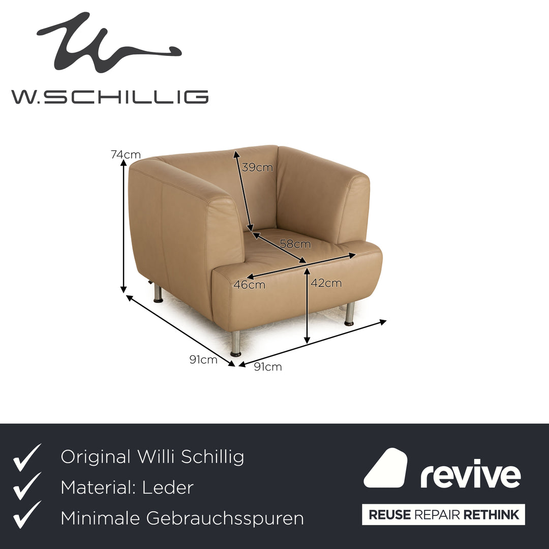 Willi Schillig leather armchair beige
