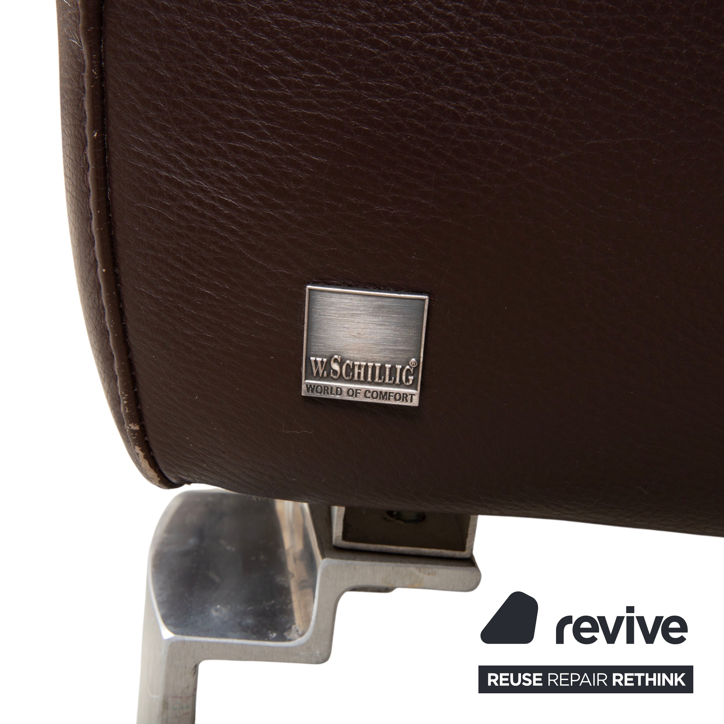 Willi Schillig fauteuil en cuir marron