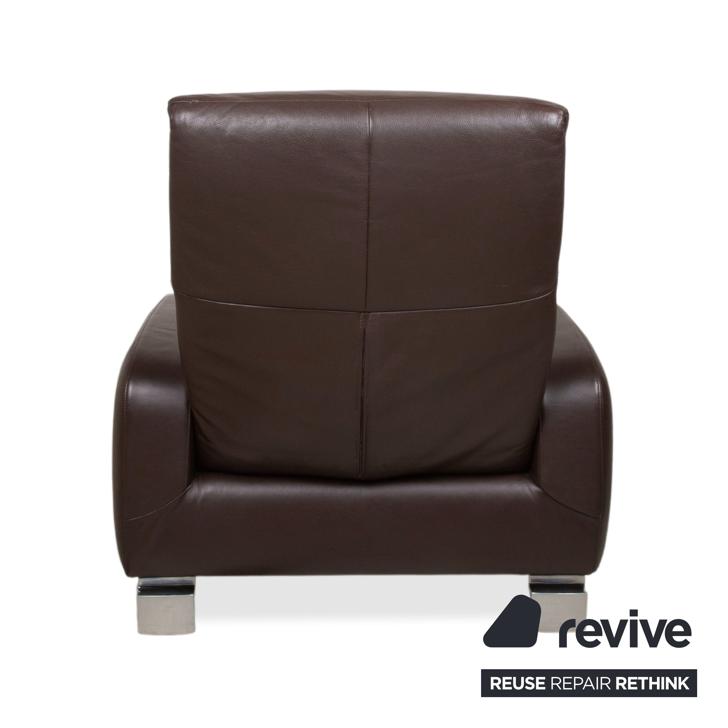 Willi Schillig fauteuil en cuir marron
