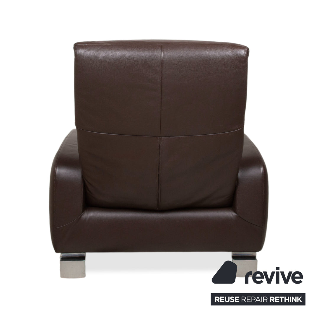 Willi Schillig fauteuil en cuir marron