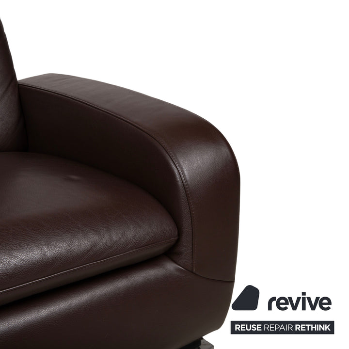 Willi Schillig fauteuil en cuir marron