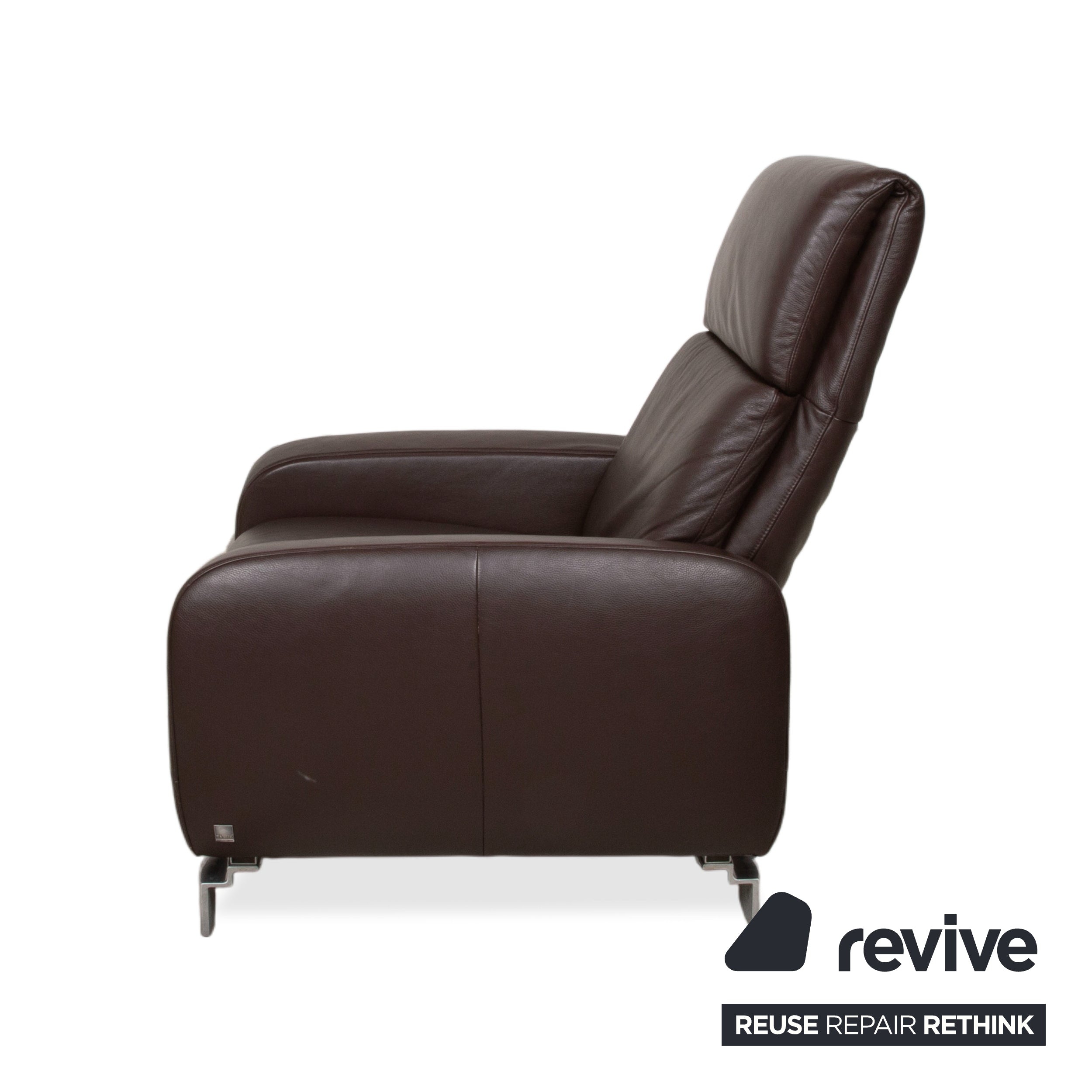 Willi Schillig fauteuil en cuir marron