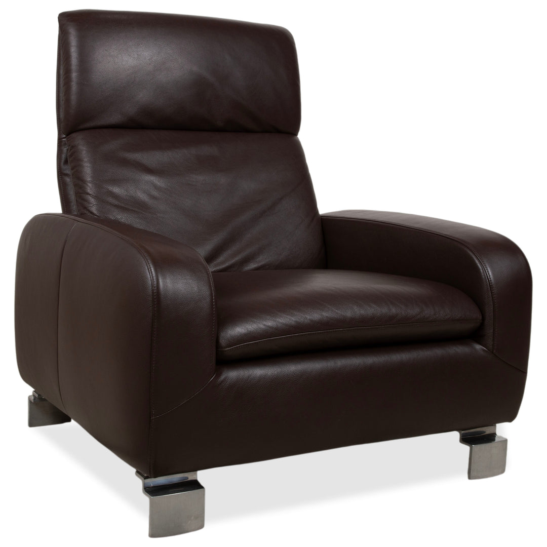 Willi Schillig fauteuil en cuir marron