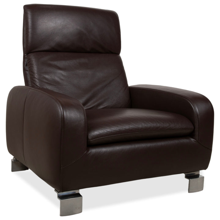 Willi Schillig fauteuil en cuir marron