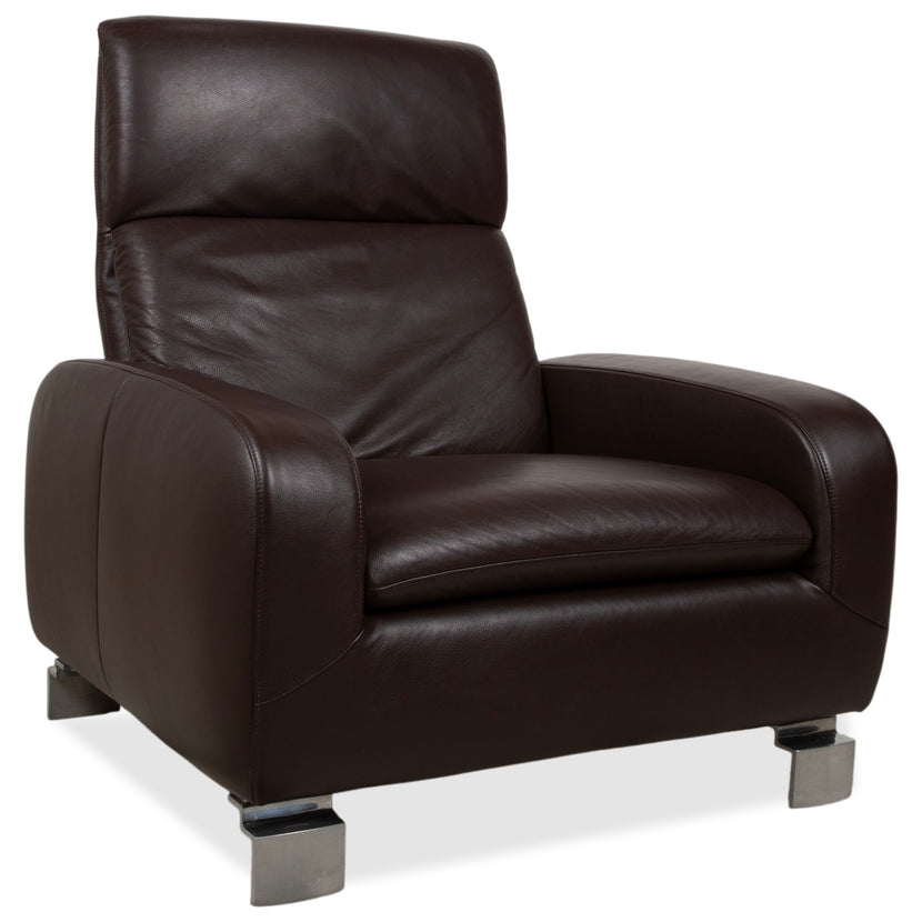 Willi Schillig fauteuil en cuir marron