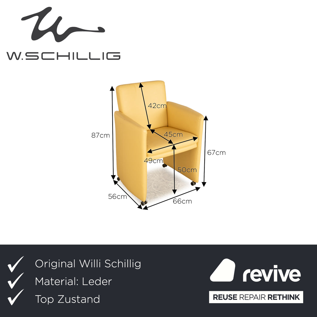 Willi Schillig Leder Sessel Cocktailsessel Beige Gelb