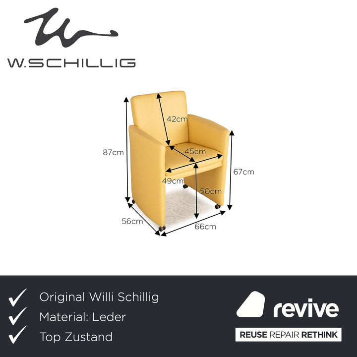 Willi Schillig Leder Sessel Cocktailsessel Beige Gelb