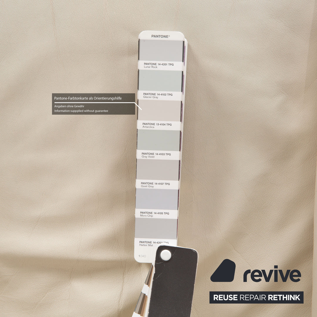 Willi Schillig Leather Armchair Cream Grey