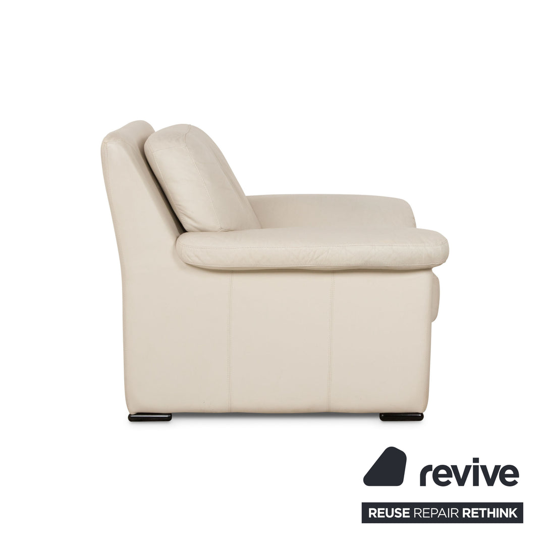 Willi Schillig Leather Armchair Cream Grey