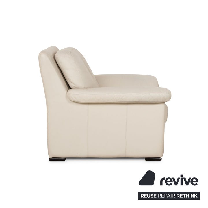 Willi Schillig Leather Armchair Cream Grey